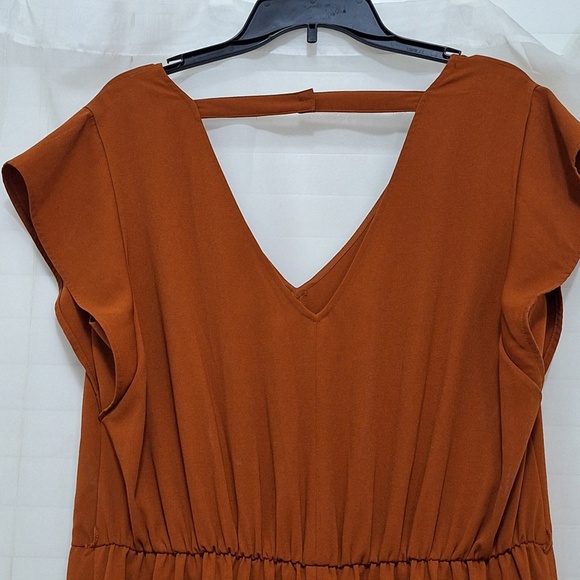 A New Day Jumpsuit Brown V-Neck Size XL - Picture 9 of 11